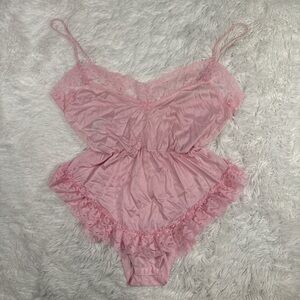 Diane Gilman Pink Lace Trim Chemise
